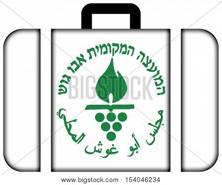 Flag Of Abu Ghosh City, Israel. Suitcase Icon, Travel And Transportation Concept