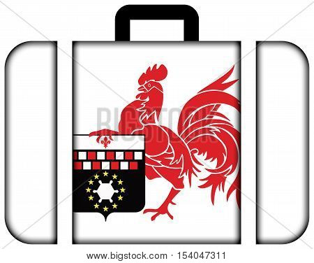 Flag Of Charleroi, Belgium. Suitcase Icon, Travel And Transportation Concept