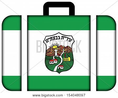 Flag Of Givatayim, Israel. Suitcase Icon, Travel And Transportation Concept