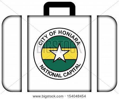 Flag Of Honiara, Solomon Islands. Suitcase Icon, Travel And Transportation Concept