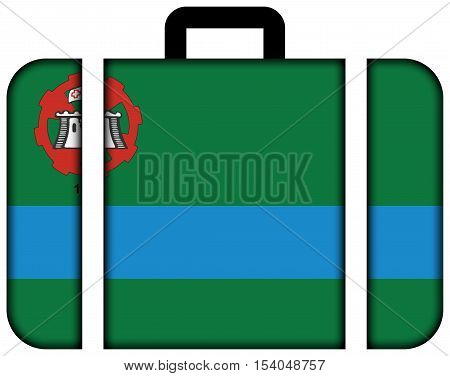 Flag Of Jundiai, Brazil. Suitcase Icon, Travel And Transportation Concept