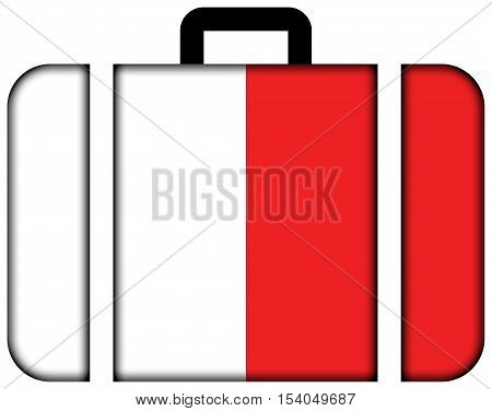 Flag Of Mdina, Malta. Suitcase Icon, Travel And Transportation Concept