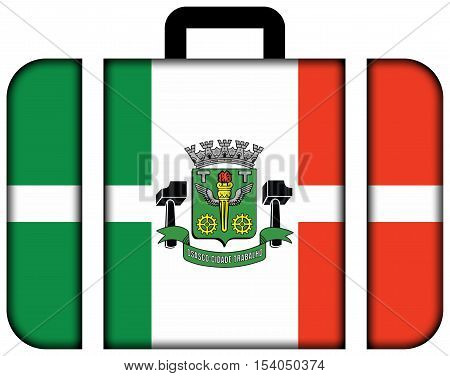 Flag Of Osasco, Brazil. Suitcase Icon, Travel And Transportation Concept