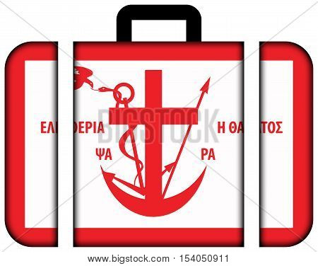 Flag Of Psara During The Greek War Of Independence, 1821. Suitcase Icon, Travel And Transportation C