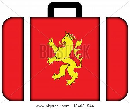 Flag Of Saragossa (zaragoza), Spain. Suitcase Icon, Travel And Transportation Concept