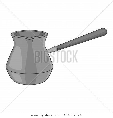Cezve icon. Gray monochrome illustration of cezve vector icon for web design