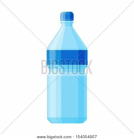 Water bottle vector illustration. Water bottle drink isolated and clean water bottle. Fresh water fitness equipment health container. Plastic water bottle for drink clean