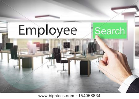 websearch new green search button employee 3D Illustration