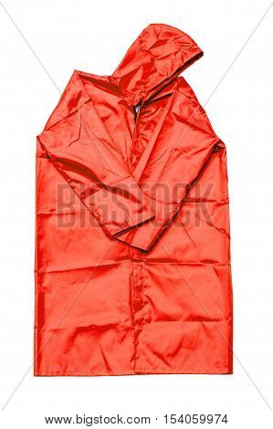 raincoat isolated on white background, red raincoat