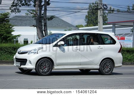 CHIANGMAI THAILAND - OCTOBER 9 2016: Private Toyota Avanza car. Mini Suv Car for Urbun User. On road no.1001 8 km from Chiangmai Business Area.