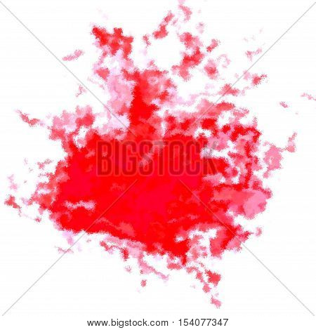 Bright red splash spatter graphic spot on white background
