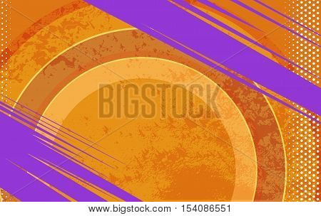 Vector Comic Book and Journal Grunge Orange Background. Vector Texture with Halftone Dots and Round Shapes for Comic Books and Journals