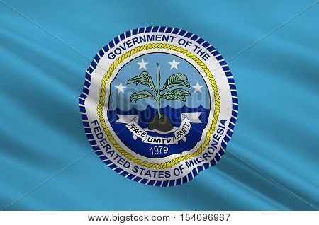 Flag of Federated States of Micronesia. 3d illustration