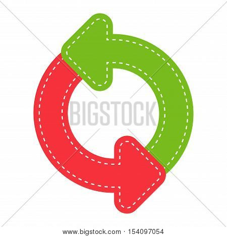 UI interface reload circle button element. Vector internet reload arrows button isolated. Website circle re-load round button sign.