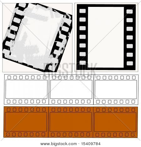 ベクトル フィルム ストリップ コレクションには、グランジ、その効果が含まれています。