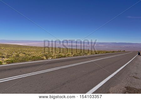 Road in the desert of Atacama Chile.