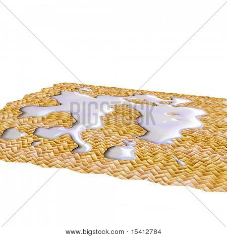 นม spilt บน Placemat