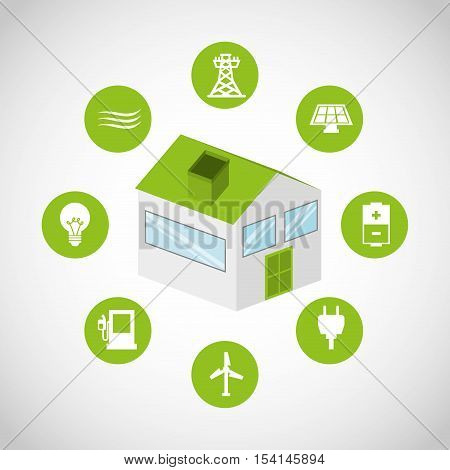 ecological alternative energy green vector illustration design
