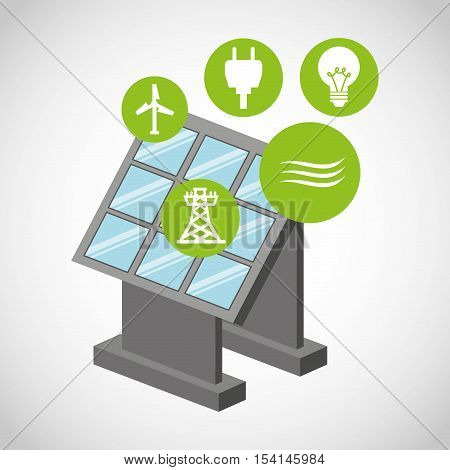 ecological alternative energy green vector illustration design