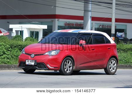 CHIANGMAI THAILAND - OCTOBER 9 2016: Private Car MG3. Product from British automotive. On road no.1001 8 km from Chiangmai city.