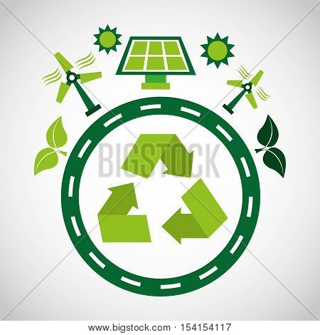 ecological alternative energy green vector illustration design