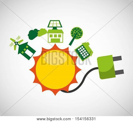 ecological alternative energy green vector illustration design