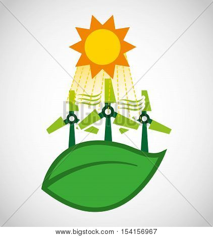 ecological alternative energy green vector illustration design