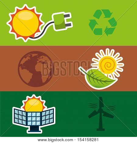 ecological alternative energy green vector illustration design