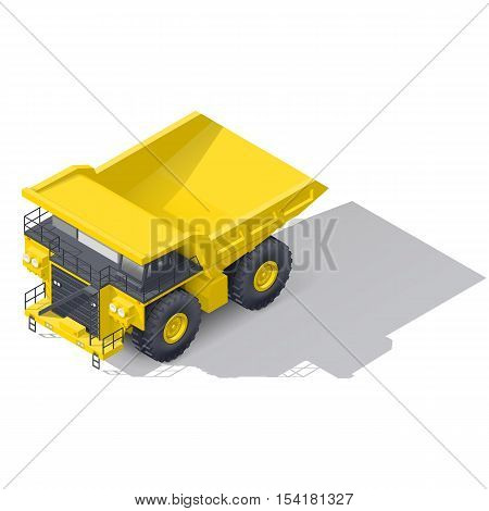 Quarry tipper truck isometric icon vector graphic illustration