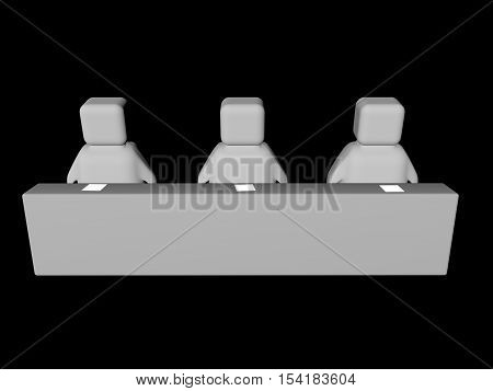 Image concept of the report in the audience. 3d render.