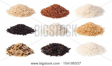 set of rice isolated on a white background