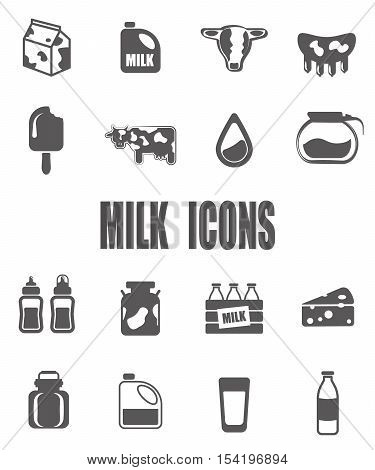 Milk flat icon set - EPS 10 vector