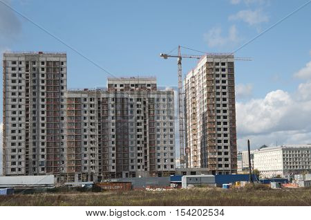 MOSCOW RUSSIA OCTOBER 01. 2016: - Construction of new apartment buildings in Tushino the norhtern part of the city