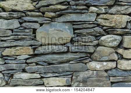 Detail of a Cumbrian dry stone wall suitable for a background or texture