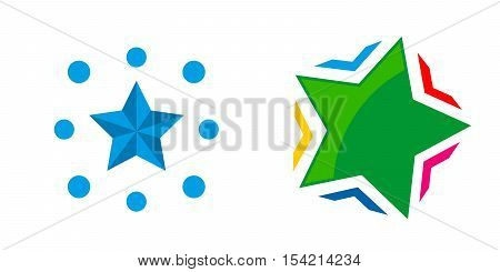 Abstract star logo icon design template elements.