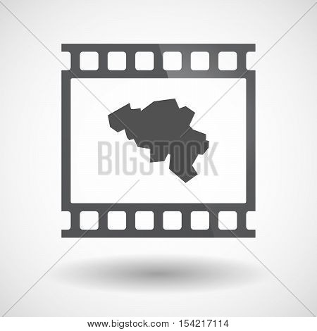 Isolated 35Mm Film Frame Slide Photogram With  The Map Of Belgium