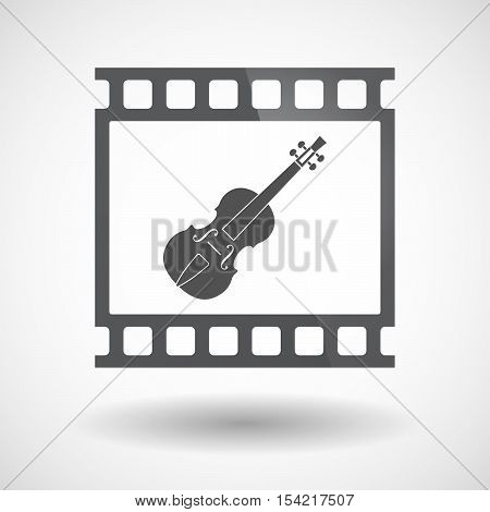 Isolated 35Mm Film Frame Slide Photogram With  A Violin