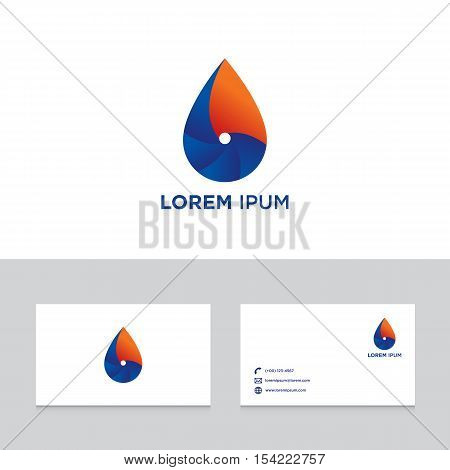 Logo design elements with business card template dewdrop abstract modern symbol vector illustration