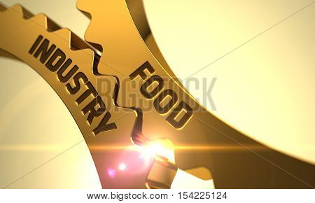 Food Industry - Industrial Illustration with Glow Effect and Lens Flare. 3D Rendering.