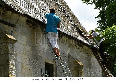 Sahurs France - june 22 2016 : slater on the Marbeuf manor