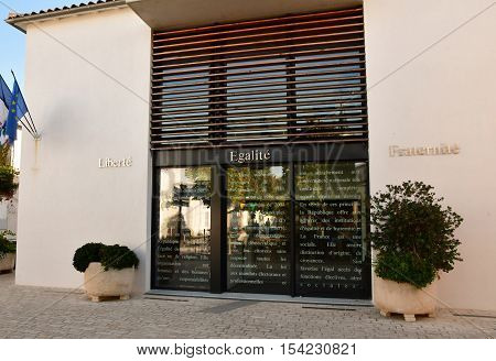 La Couarde sur Mer France - september 26 2016 : the city hall