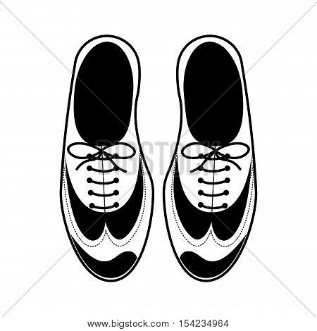 silhouette tap shoes for mens with laces vector illustration