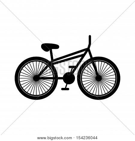 black silhouette bicycle with pedals vector illustration