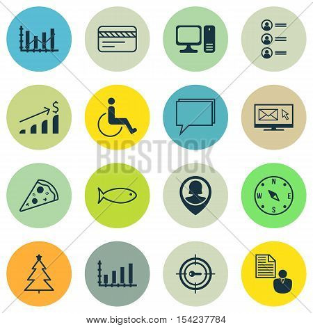 Set Of 16 Universal Editable Icons. Can Be Used For Web, Mobile And App Design. Includes Icons Such