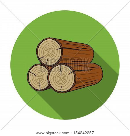 Stack of logs icon in flat style isolated on white background. Sawmill and timber symbol vector illustration.