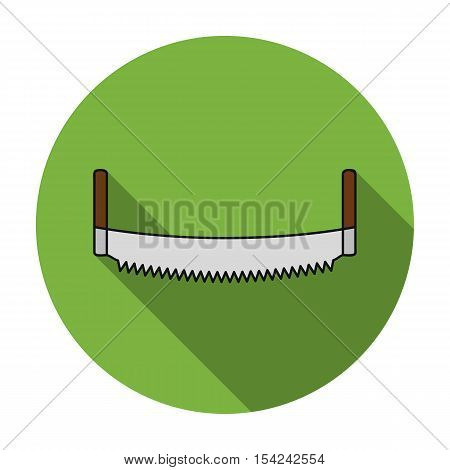 Two-man saw icon in flat style isolated on white background. Sawmill and timber symbol vector illustration.
