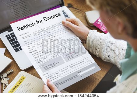 Petition Divorce Arguing Conflict Despair Breakup Concept
