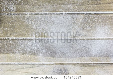 fake sonw on wood floor of christmas