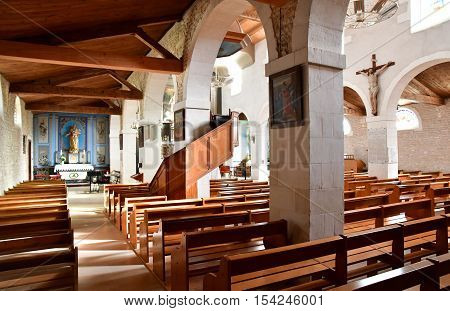 Loix France - september 26 2016 : the Sainte Catherine church