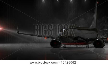 Top Secret aircraft concept - 3d render